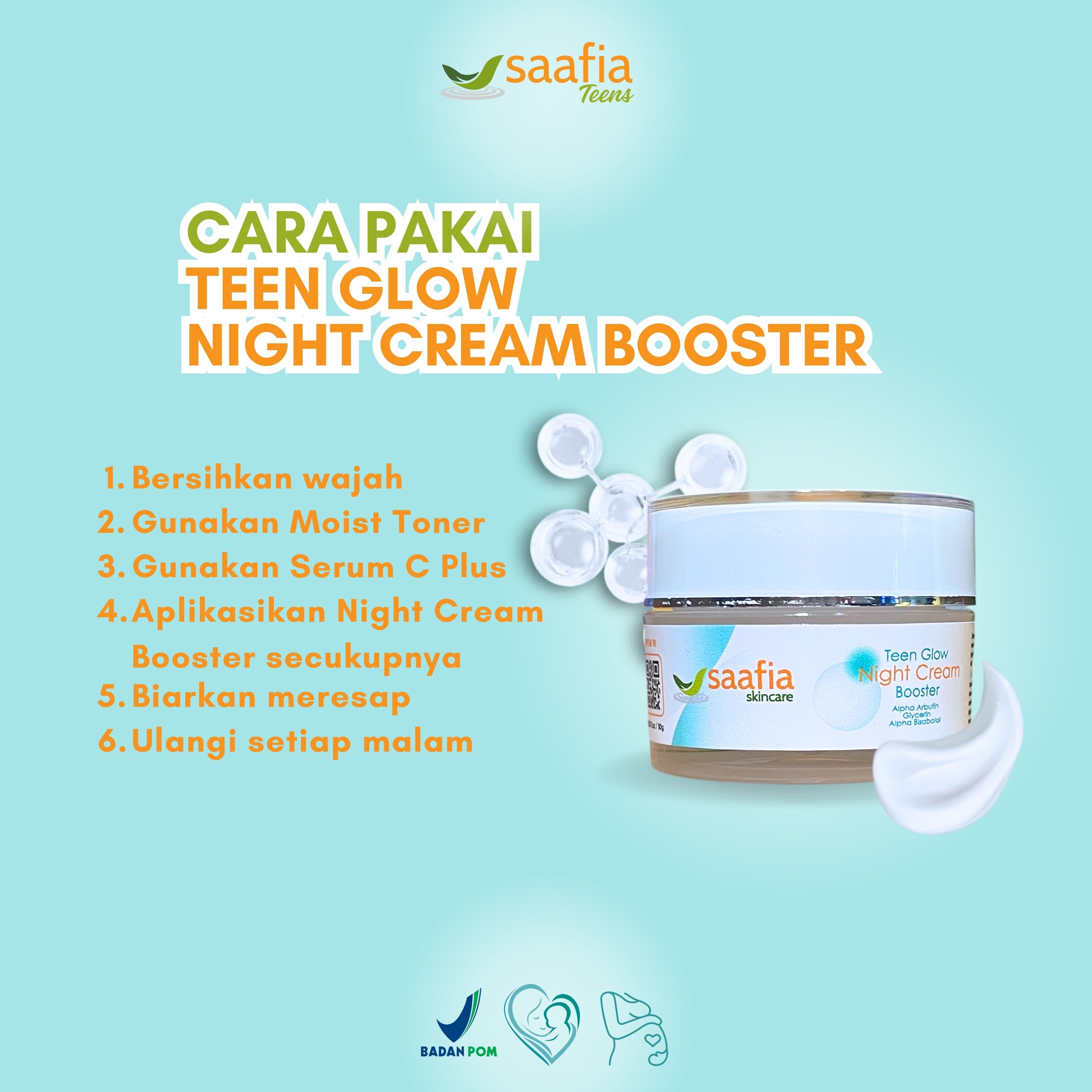 Cara Pakai Teen Glow Night Cream Booster